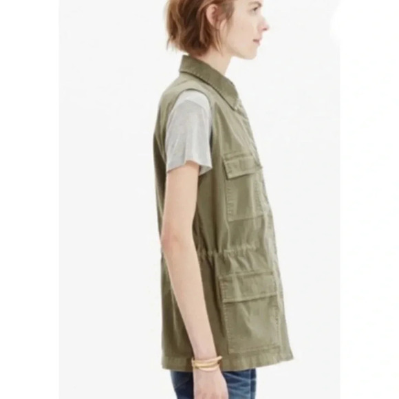 Madewell Oversized Cargo Drawstring Vest Size Small - Picture 3 of 11